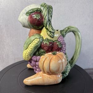 Ceramic Rabbit Pitcher Fruits And Vegetables CBK 1992